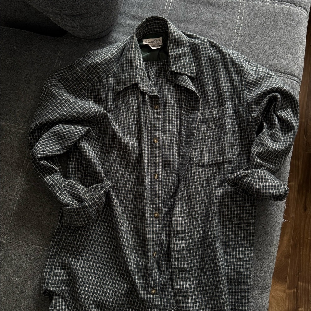Men's Checkered Shirt - Black and Gray